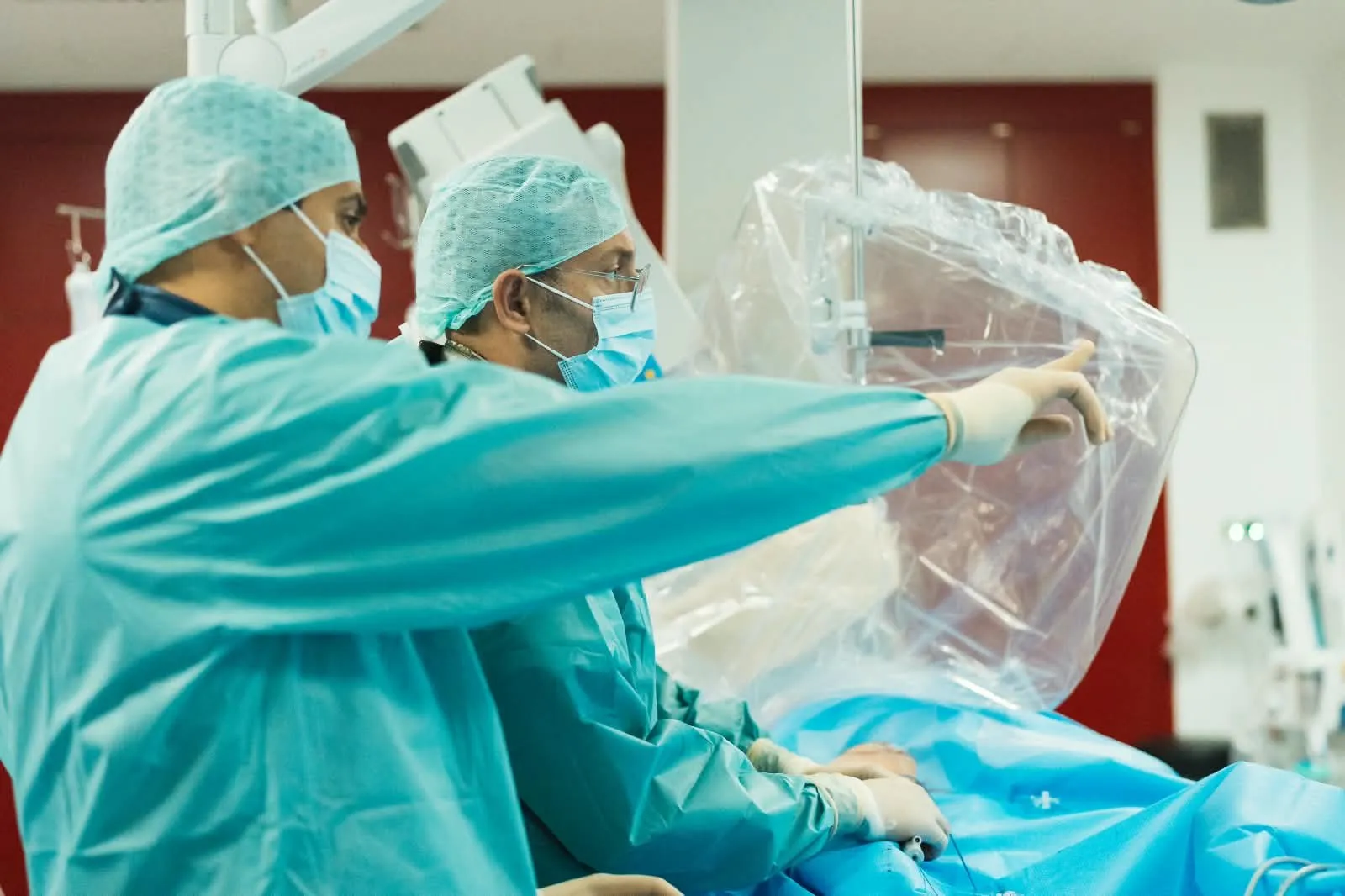 Catheter work at the patient table