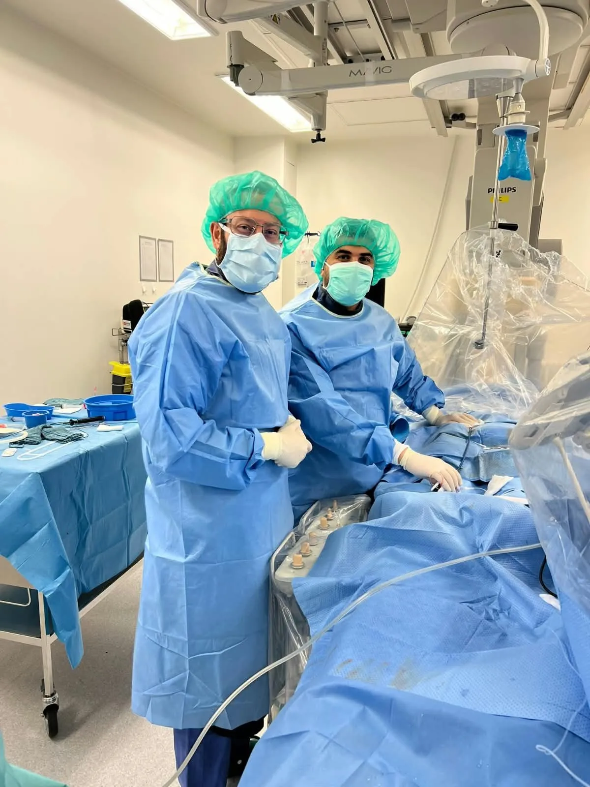 Training session at the procedure table